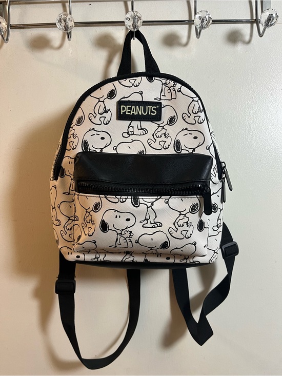 Peanuts Handbags - Peanuts Black and White Snoopy Interior Label Mini Backpack